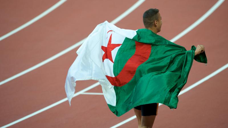Algerian Athlete celebrating victory 